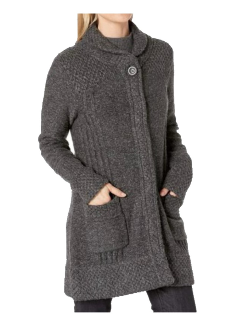 Prana Elsin Sweater Coat Charcoal Grey size M